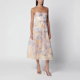 Zimmermann Abito midi Valiant fantasia in lino e seta