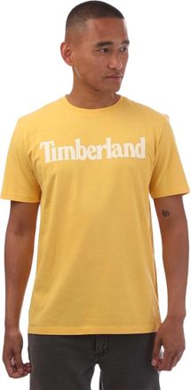 Timberland Heren Northwood Wordmark Katoen Crew Neck T-shirt (Geel)