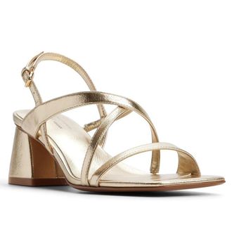 Call It Spring Womens Call It Spring Shaynaa Sandals Gold Block Heel Slingback ZAP1952