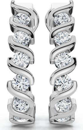 Pompeii3 3/8ct Diamond Hoop Earrings 14K White Gold