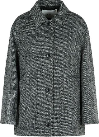 Closed Melange Grey Wool Blend Coat