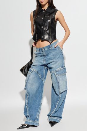Versace Cargo Jeans, Womens, Blue