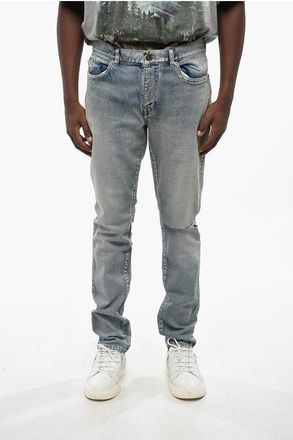 Saint Laurent Jeans in Denim Stretch Effetto Vintage 17cm taglia 36