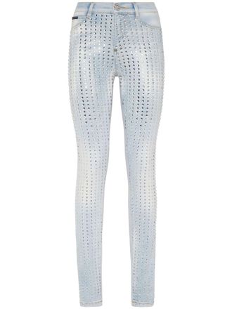 Philipp Plein Leggings a vita alta - Blu