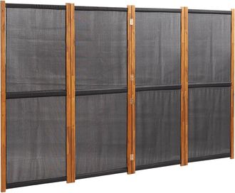 vidaXL Biombo Divisor De 4 Paneles Negro 280x180 Cm Vidaxl