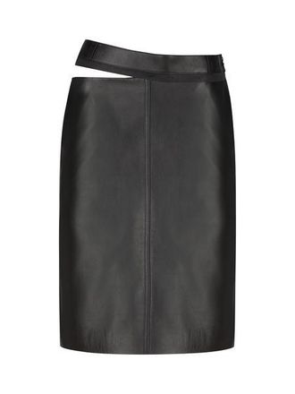 Fendi Womens Black Leather Skirt - Size EU 36 (Womens)