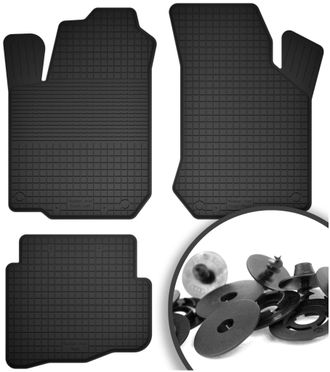 OEM Alfombrillas De Goma + Topes Para: Nissan Almera N16 Hatchback (2000-2006)