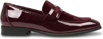 TruClothing Loafers Slip On Velvet Detailed Patent Formal Shoe