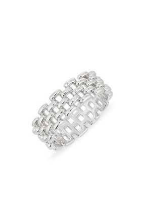 Nordstrom Rack Demi Fine Open Work Wide Band Ring in Silver at Nordstrom Rack, Size 9