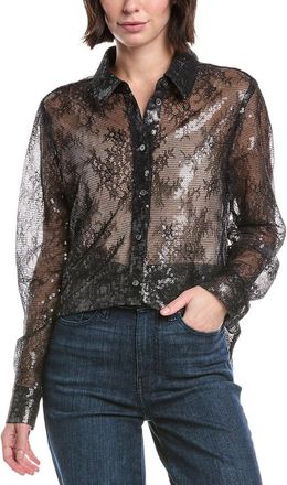 7 For All Mankind Sheer Lace Shirt