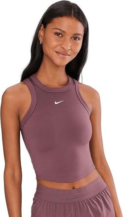 Nike One Fitted Dri-FIT Cropped Tank Top Womens Clothing Tattoo/White : LG (US 12-14), Elastane/Polyester