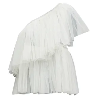 MOLLY GODDARD tulle tie one shoulder sheer top