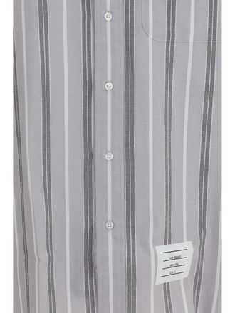 Thom Browne Madras-Striped Armband Shirt - Gray