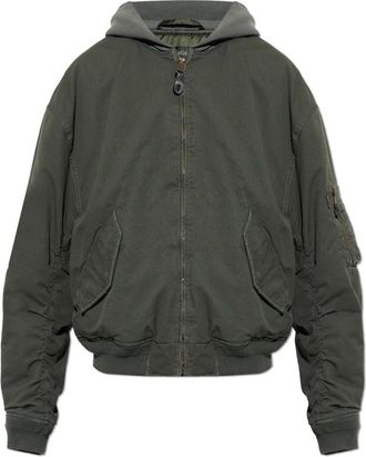 Balenciaga Hooded Standard Bomber Jacket - Heren - Bomber jackets - Groen - L - Katoen - Jassen
