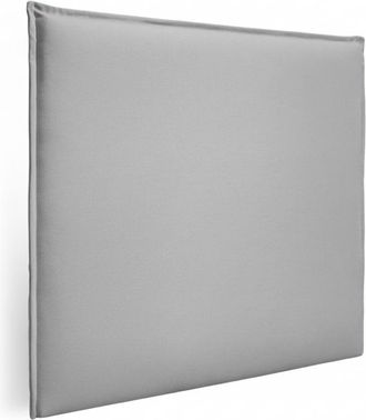 Colch&oacute;n Morfeo Cabecero tapizado liso gris plata, cama 90 cm, 100x120 cm
