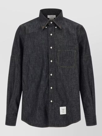 Thom Browne denim straight-fit shirt