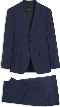 BOSS Two-piece slim-fit suit in checked stretch wool