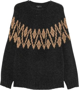 Dondup Trui met ronde hals - Heren - Ronde hals truien - Grijs - 2XL - Truien & Vesten