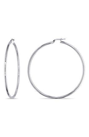 Delmar Polished Hoop Earrings in White Gold at Nordstrom Rack