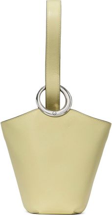 Kate Spade New York mini halo fine grain leather bucket bag in Pale Citron at Nordstrom