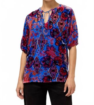 Johnny Was Margot Short Sleeve Blouse In Emmanuela Burnout