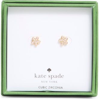 Kate Spade New York pav&egrave; flower mini stud earrings in Pink /Gold at Nordstrom Rack
