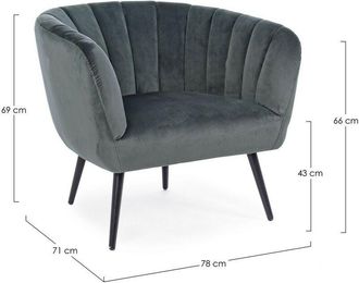 BIZZOTTO Bizzotto - Butaca Avril De Metal Gris Y Terciopelo