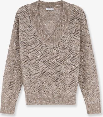 Brunello Cucinelli Maglia in misto mohair con motivo Dazzling - BRUNELLO CUCINELLI - gender_Woman