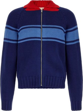 Marni Gebreide kleding - Heren - Vesten - Blauw - L - Katoen - Truien & Vesten
