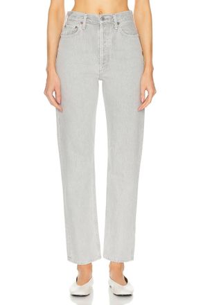 A Gold E 90s Pinch Waist High Rise Straight Jeans In Rain