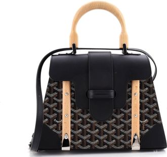 Goyard Saigon Top Handle Bag Coated Canvas with Leather PM