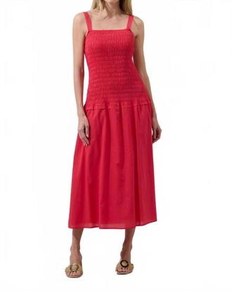 Sugarlips Railey Smocked Drop Waist Midi Dress In Red