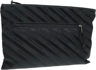 Balenciaga Pre-owned Clutches, female, Black, Size: ONE SIZE Pre-owned Vintage Canvas Clutch