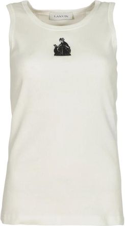 Lanvin Viscose Top - Dames - Tops zonder mouwen - Wit - M - Polyester - Tops