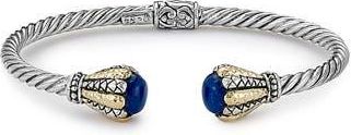 Samuel B. Sterling Silver & 18K Gold Twisted Cable Hinge Bangle in Blue at Nordstrom Rack