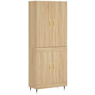 vidaXL Vidaxl - Aparador Alto Madera Contrachapada Color Roble 69,5x34x180 Cm