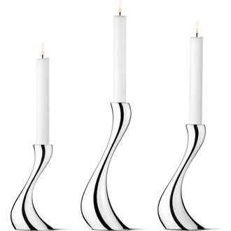 Georg Jensen Cobra Set of 3 Candleholders in Silver at Nordstrom