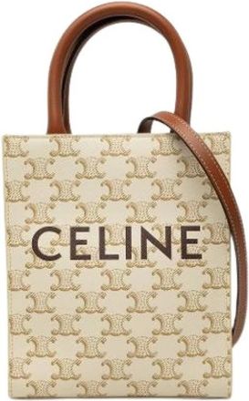 Celine Pre-owned Satchel - Dames - Vintage Shopper - Beige - ONE Size - Leer - Vintage