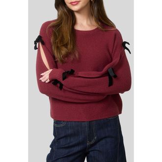 Blu Pepper Velvet Bow Sleeve Sweater in Burgundy at Nordstrom Rack, Size Small