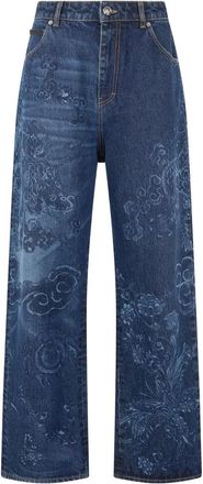 Roberto Cavalli Jeans con motivo drago - Blu