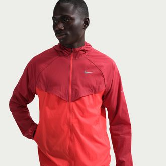Nike Mens Stride Repel UV Running Jacket in Red | HV4548-614