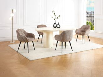 Pascal Morabito Sedia con braccioli in Tessuto testurizzato e Metallo Nero Talpa - Lotto di 2 - LASSANDRA di PASCAL MORABITO