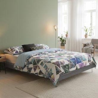 Dmora Cama Matrimonial Isabella, Cama Fija En Tela Con Pies, 100% Made In Italy, Adecuado Para Colch&oacute;n 160x190 Cm, Gris, Con Embalaje Reforzado - Talamo Ita