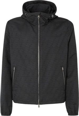 Fendi Black FF Zucca Jacquard Nylon Blouson