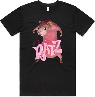 Sanfran Clothing Ratz Top Funny Pink Rat Meme Internet Humour Unisex T-Shirt Extra Large/Black