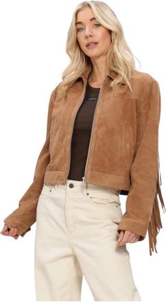 Arma Jassen, Dames, Bruin, S, Leer, Sue Goat Suede Sturdy Jacket