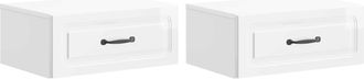 vidaXL Mesita De Noche De Pared 2 Uds. Brillante 49 X 34,5 X 20 Cm Vidaxl