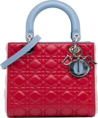 Dior Pre-owned Womens Lady Handbag Quilted - Red Leather - One Size