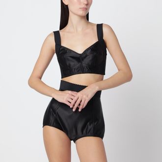 Dolce & Gabbana Top bustier nero in raso