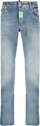 Philipp Plein Hexagon straight leg jeans - men - Cotton/Cotton/Polyester/Elastane - 31 - Blue